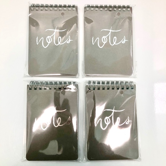 MSPCI Set of 4 Luxe Holiday Mini Journals Silver Spiral 100 Sheet Note Pads NEW! - Picture 2 of 12